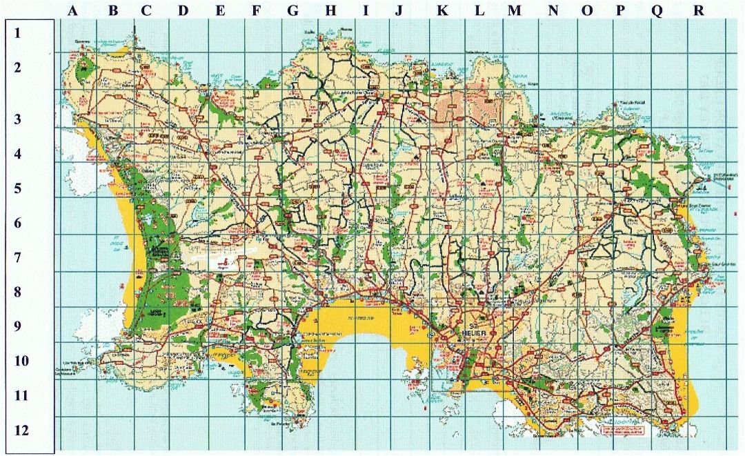 Mapa grande de la Isla de Jersey