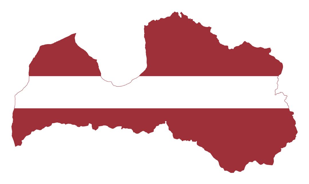 Grande mapa de bandera de Letonia