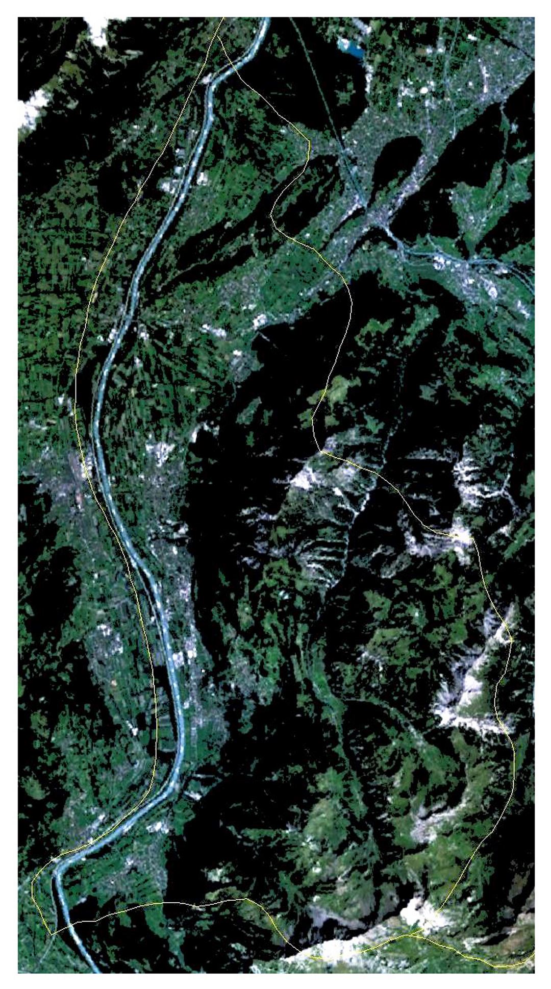 Detallada mapa satélite de Liechtenstein