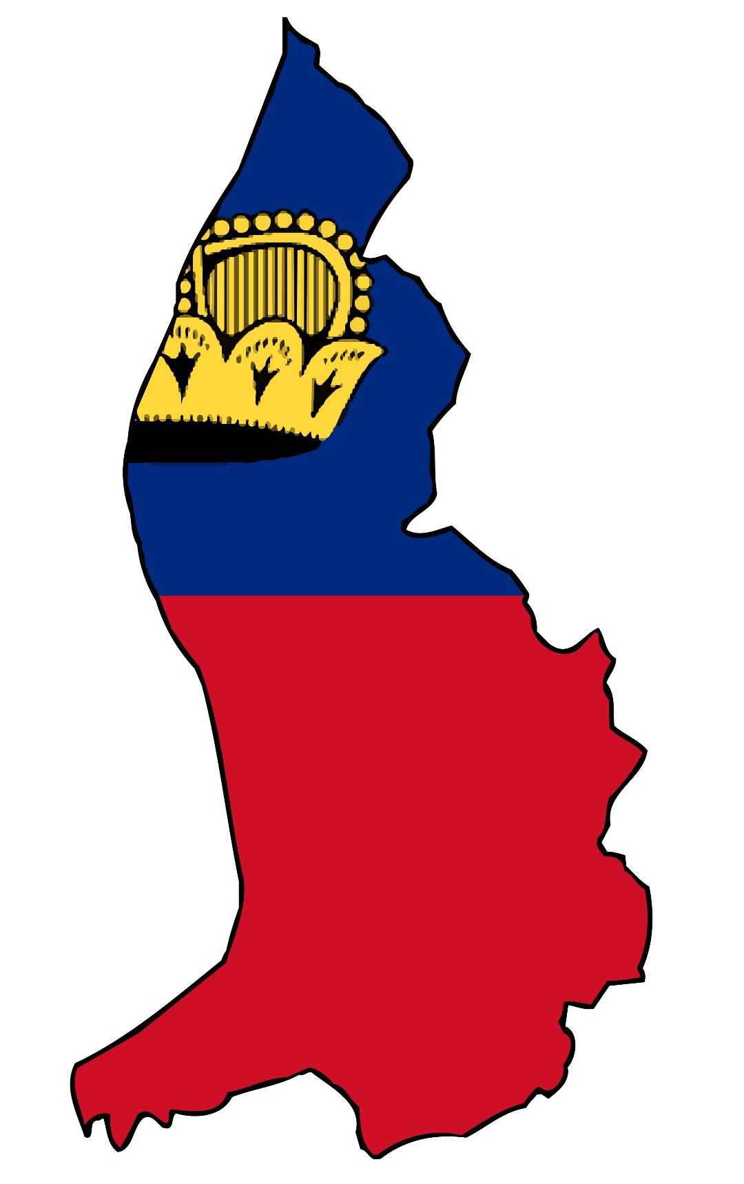 Grande mapa de bandera de Liechtenstein