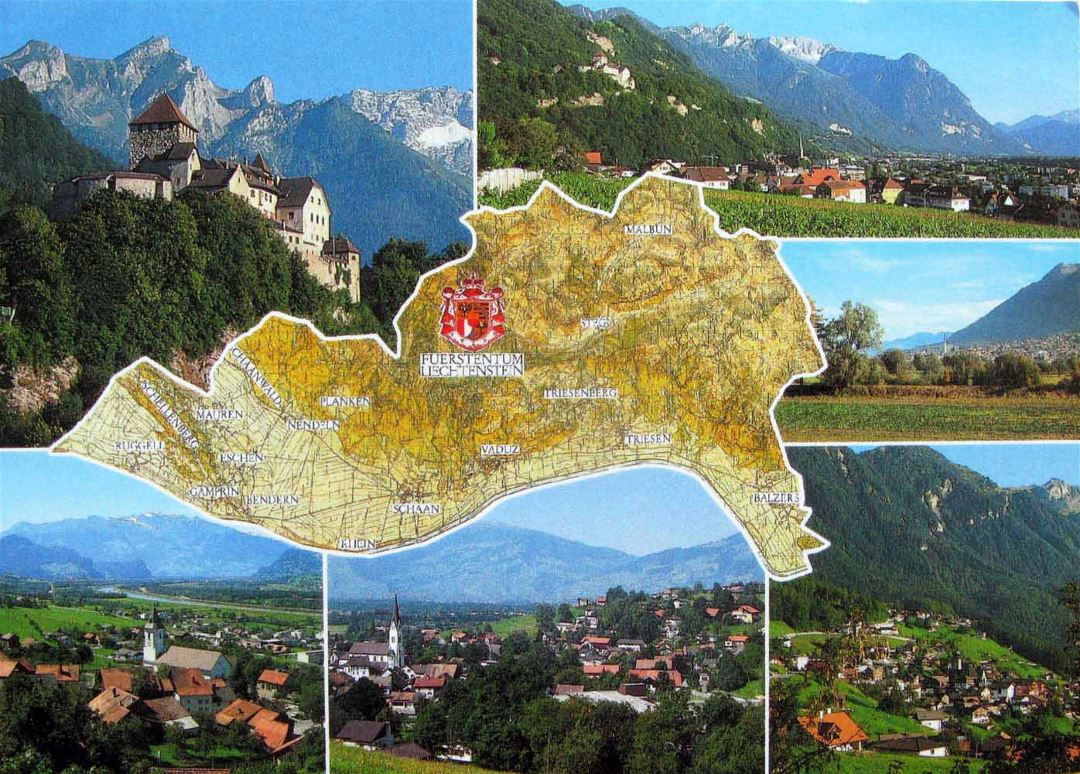 Grande mapa de turismo de Liechtenstein