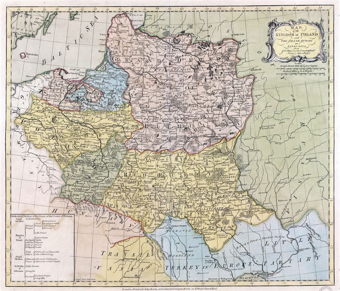 A gran escala mapa del Reino de Polonia y Gran Ducado de Lituania - 177x