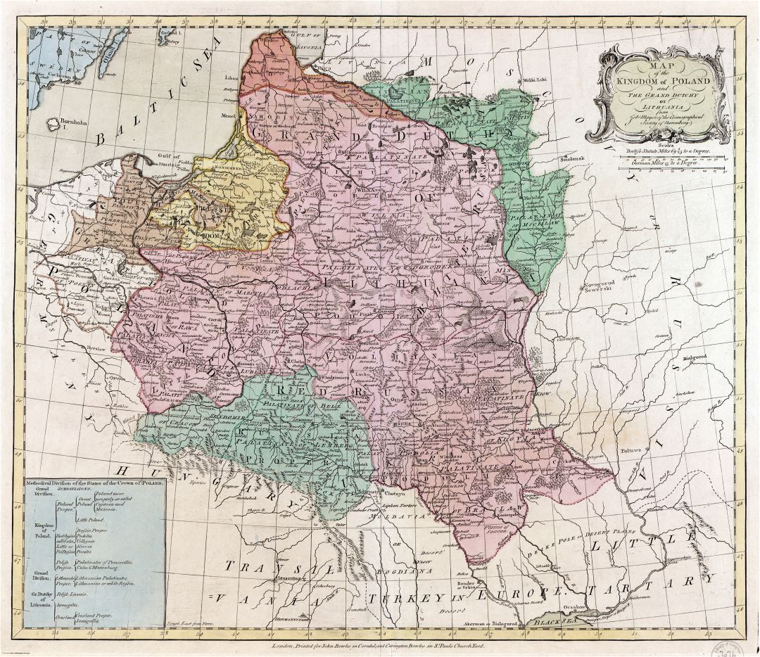 Grande detallado mapa del Reino de Polonia y Gran Ducado de Lituania - 177x