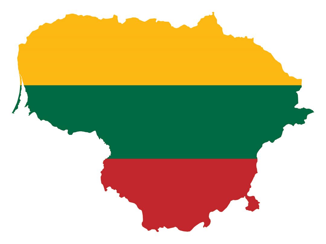 Grande mapa de bandera de Lituania