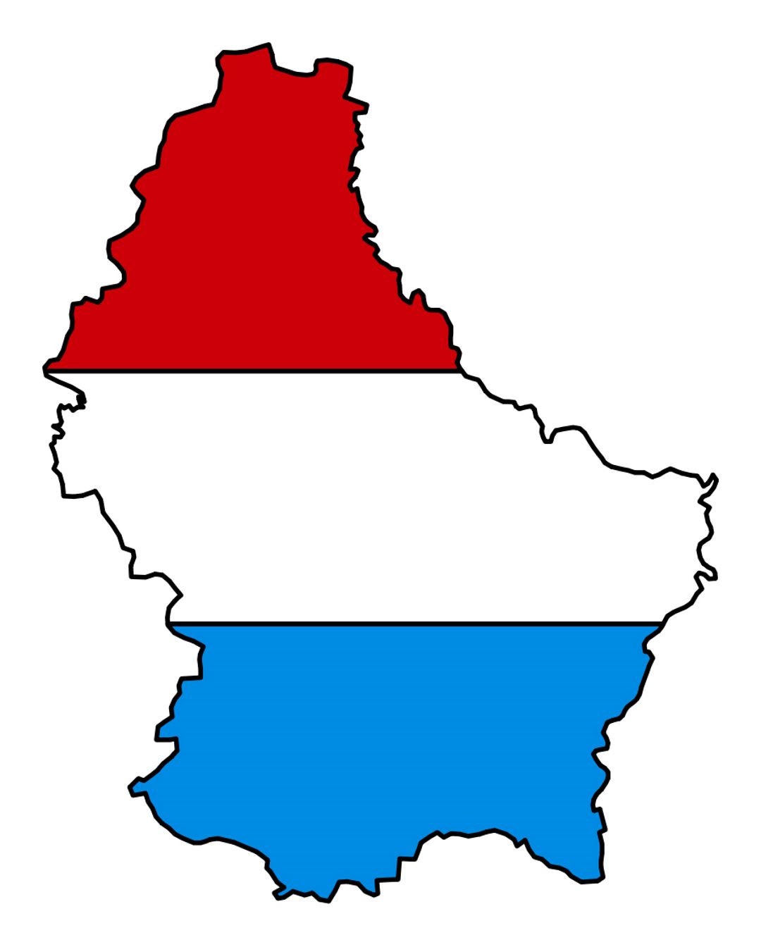 Detallado mapa de bandera de Luxemburgo