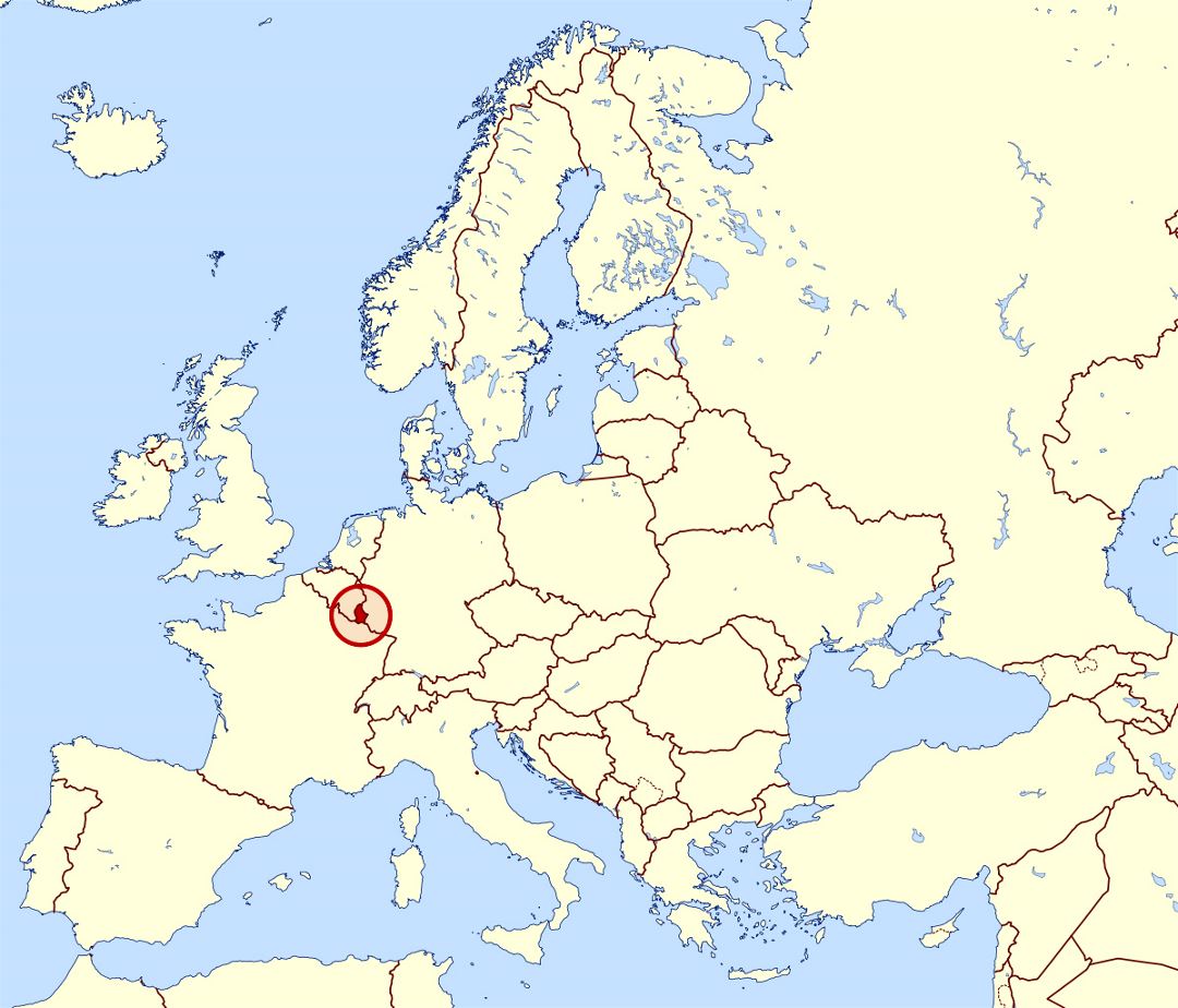 Grande mapa de ubicación de Luxemburgo