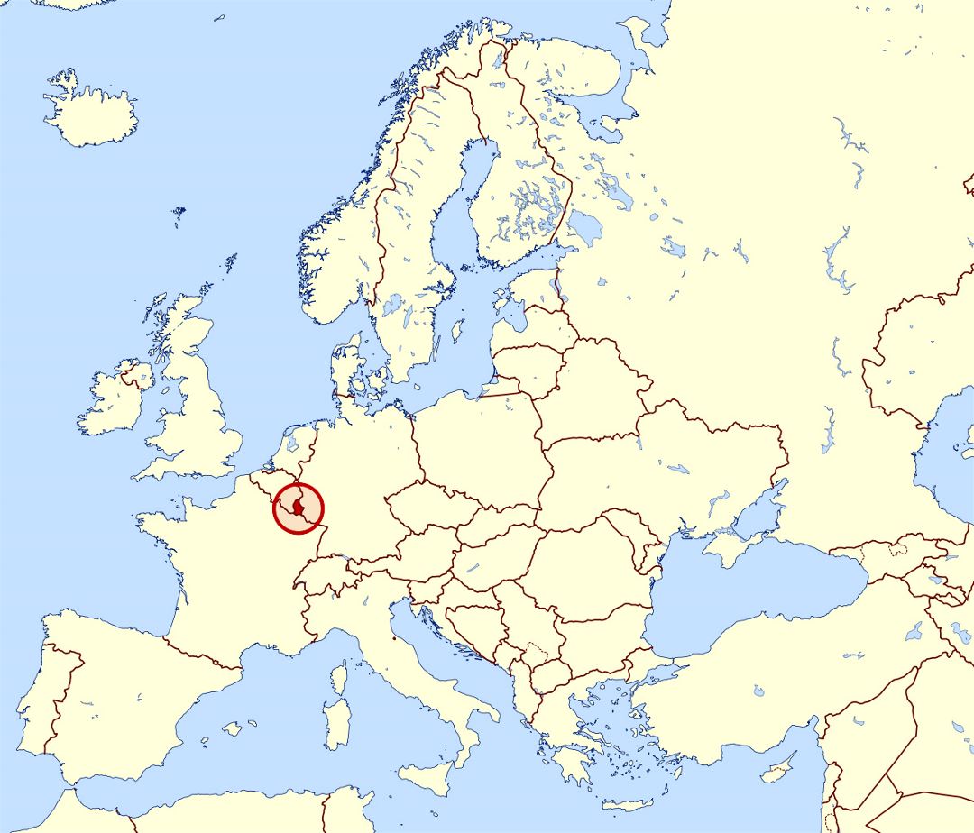 Grande mapa de ubicación de Luxemburgo