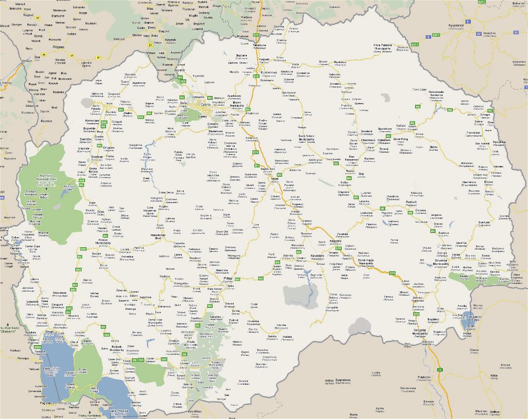 Grande mapa de carreteras de Macedonia con todas ciudades