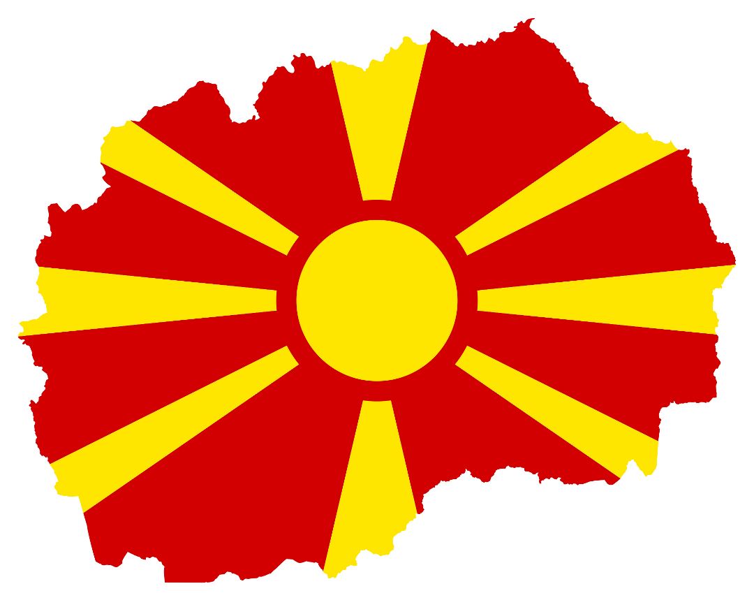 Grande mapa de la bandera de Macedonia