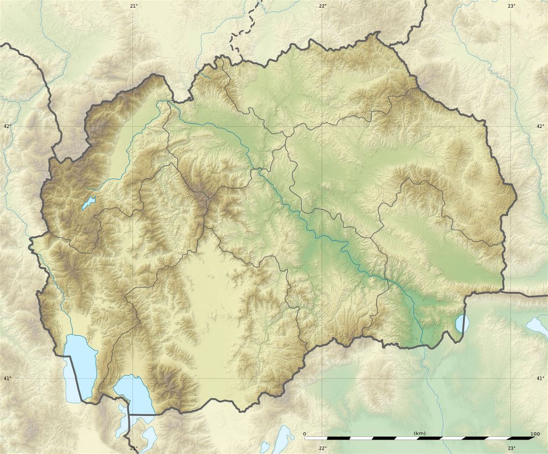 Grande mapa en relieve de Macedonia