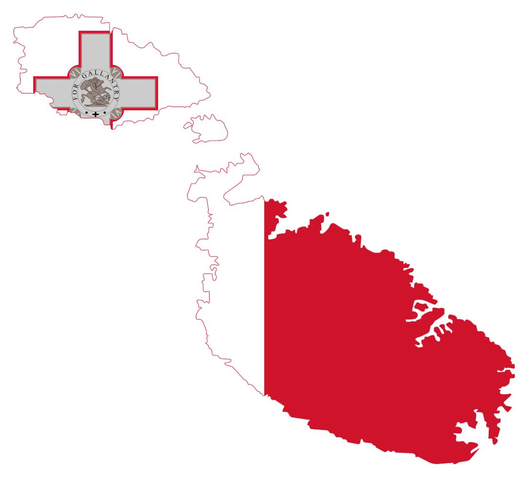 Grande mapa de bandera de Malta