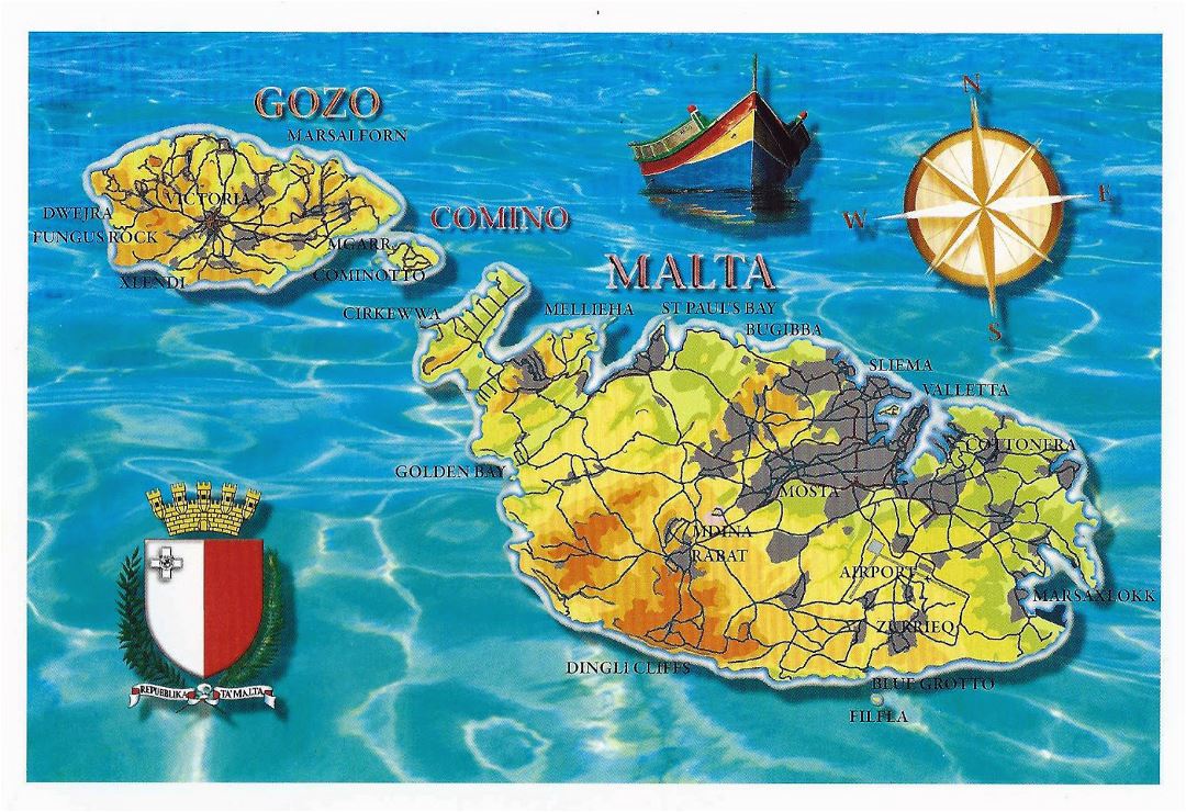 Grande mapa de turismo de Malta