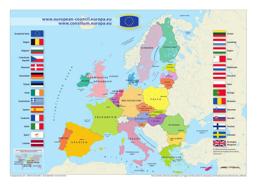 Mapa de la Unión Europea | Europa | Mapas del Mundo