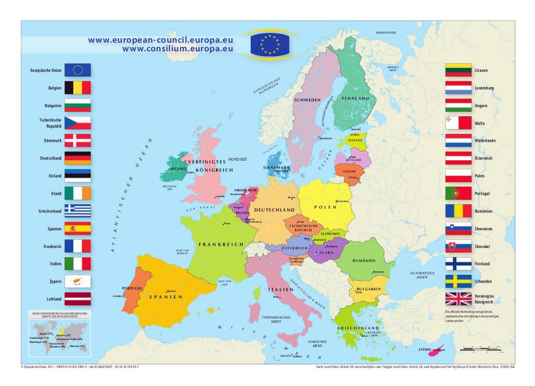 Mapa de la Unión Europea