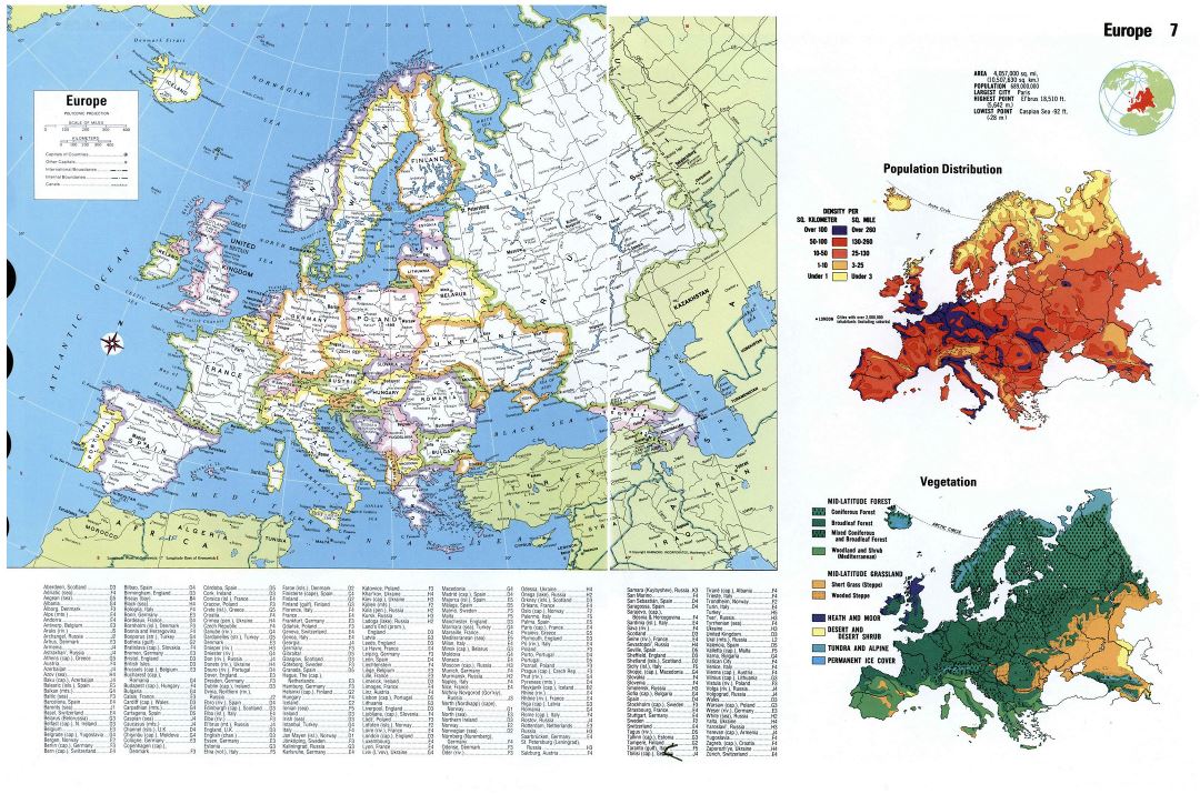 Mapa grande política detallado de Europa