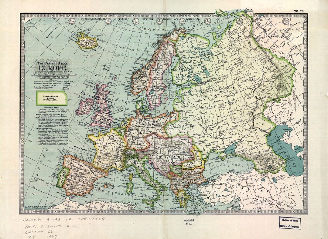Grande Antiguo mapa político detallado de Europa - 1897
