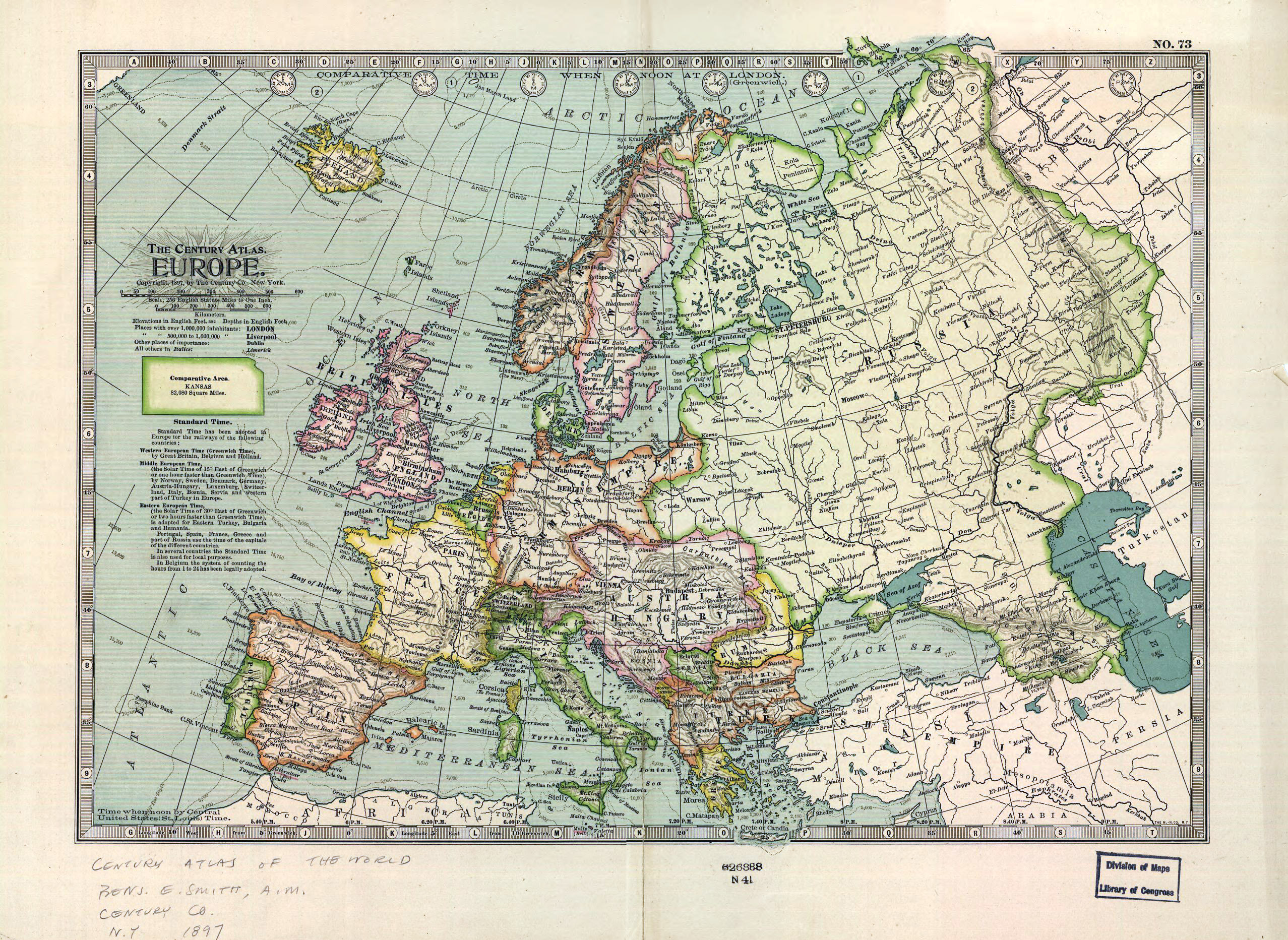 Grande Antiguo mapa político detallado de Europa - 1897 | Mapas
