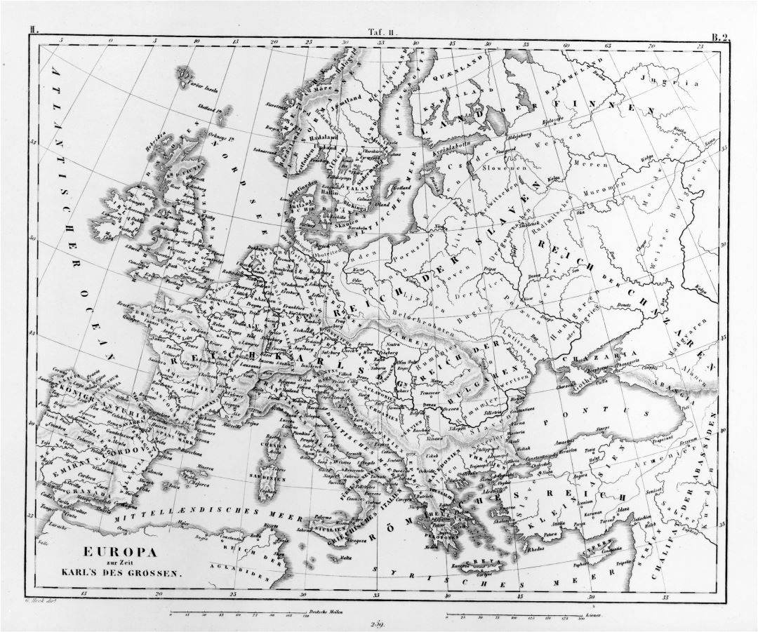 Mapa grande de edad detallado de Europa - 1851