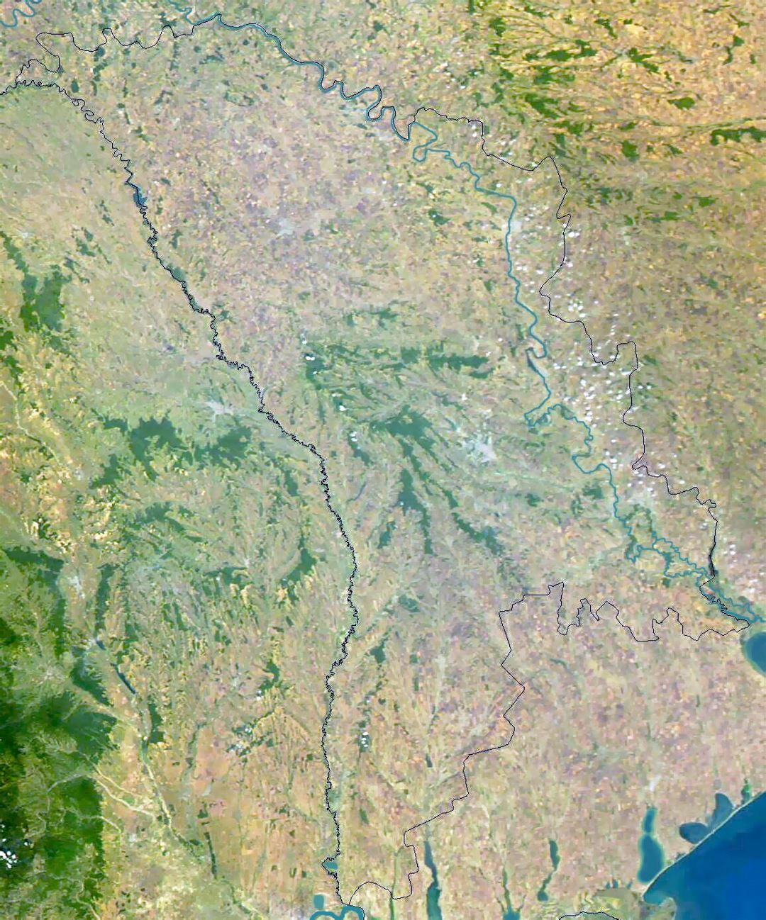 Detallado mapa por satélite de Moldova