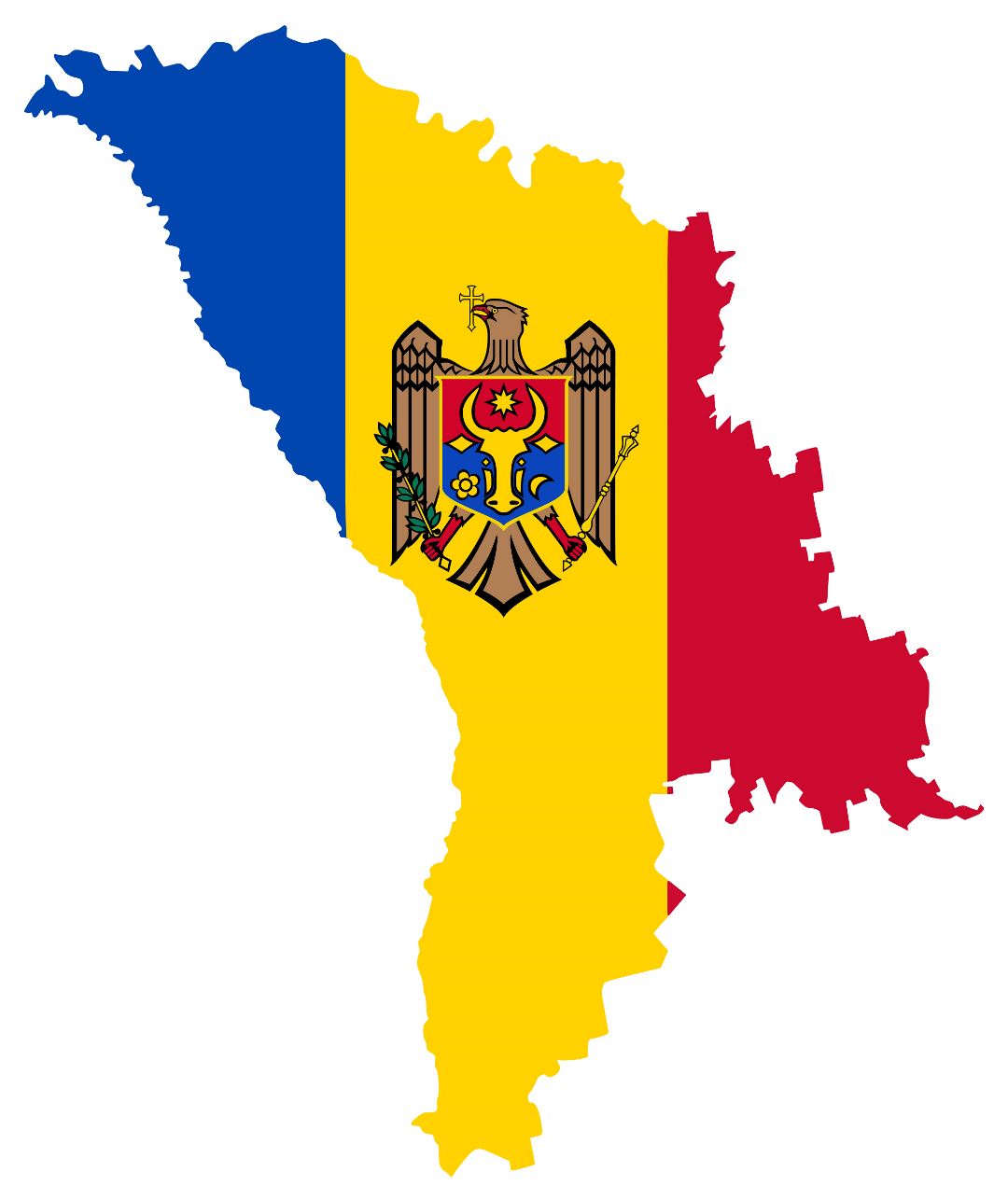 Grande bandera mapa de Moldavia