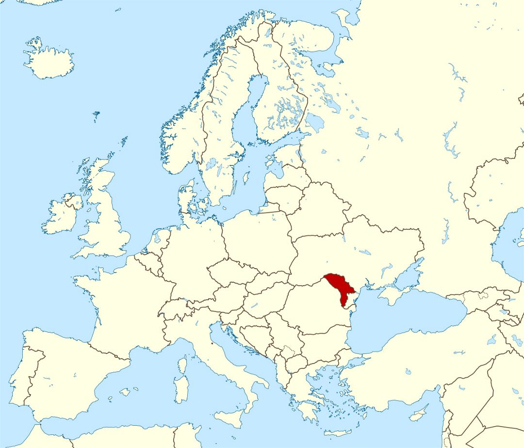 Grande mapa de ubicación de Moldova