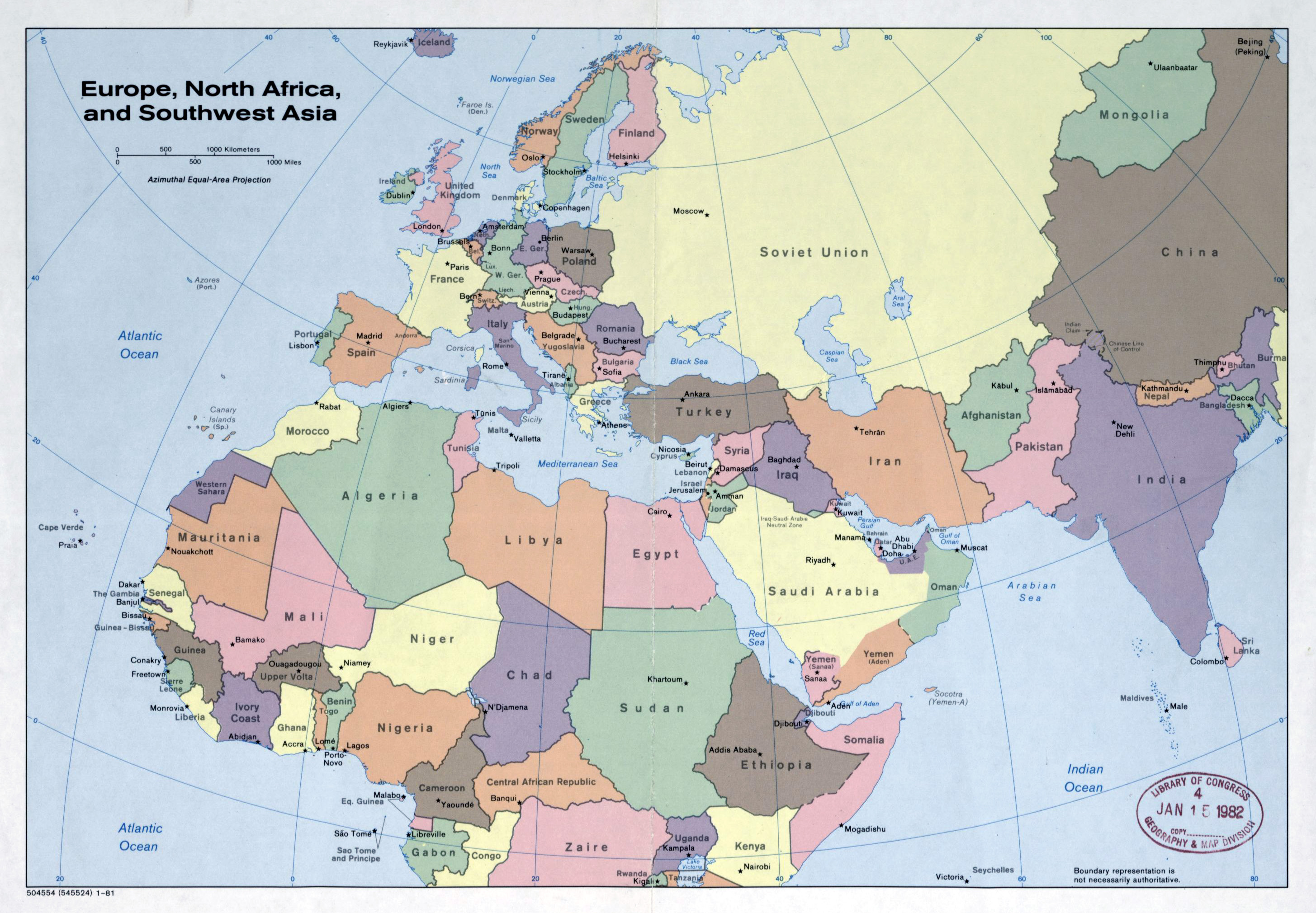 Mapa Grande Política Detallado De Europa Norte De África Y El Suroeste