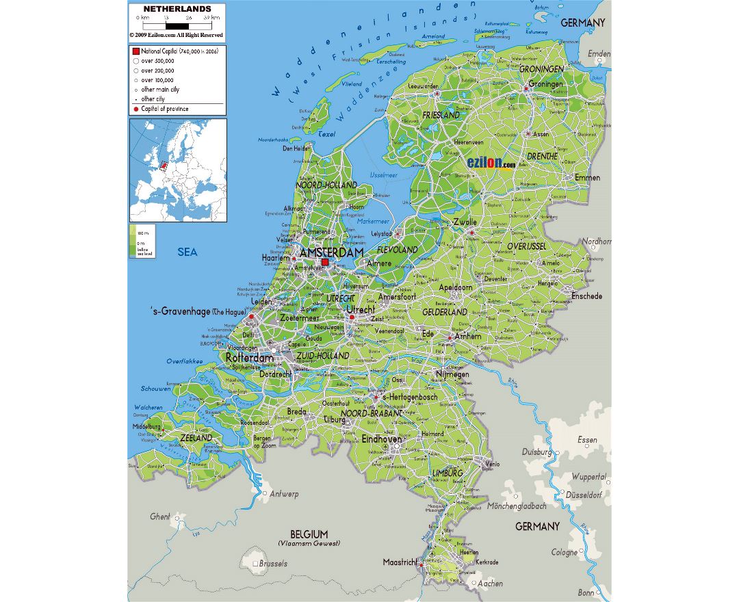 Mapas de Países Bajos | Colección de mapas de Países Bajos | Europa