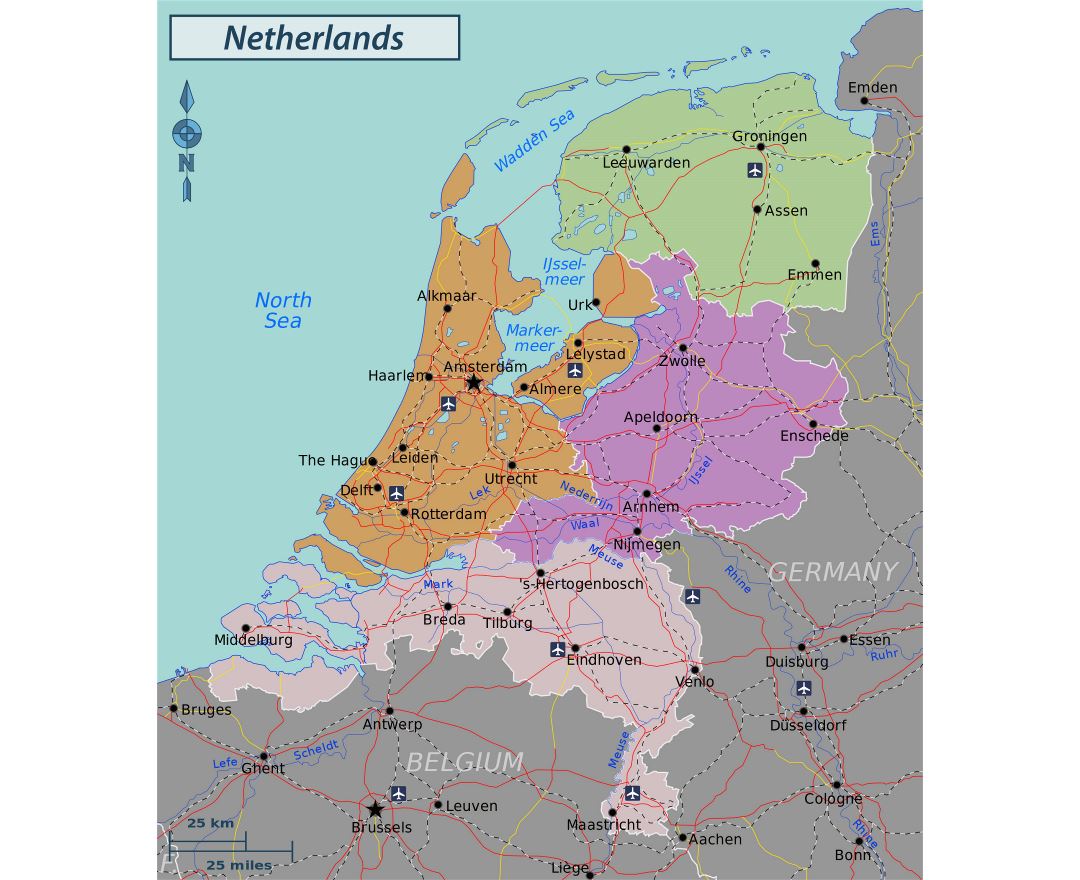 Paises Bajos En El Planisferio : Mapa De Holanda Mapa Fisico Geografico