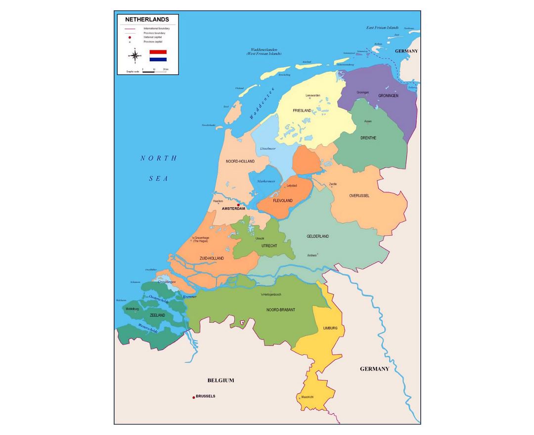 Paises Bajos Mapa Politico