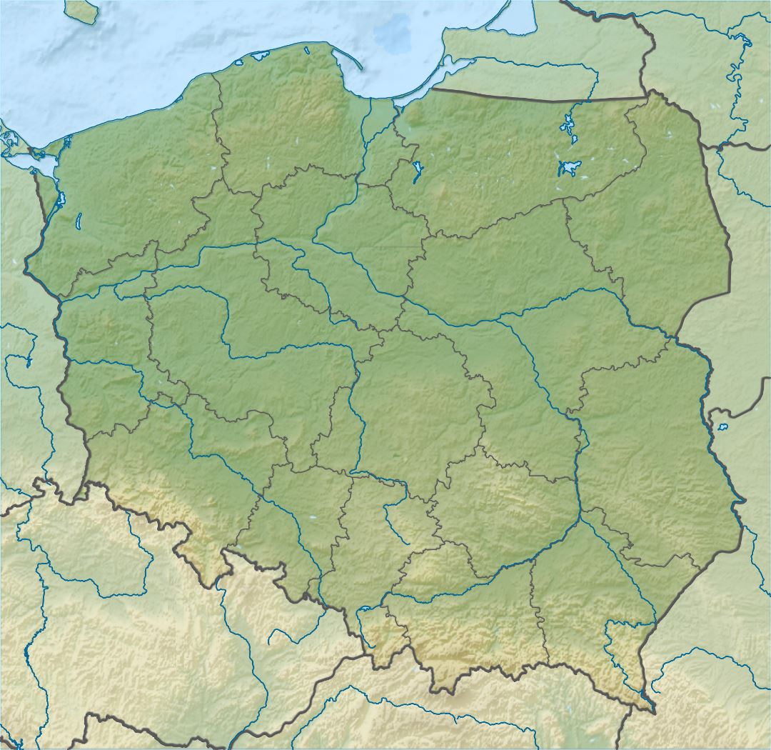 Grande detallado mapa en relieve de Polonia