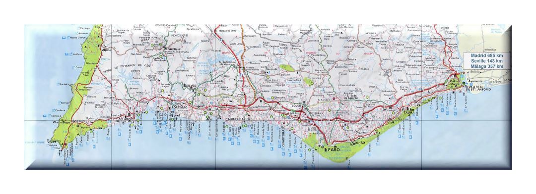 Hoja de ruta de Algarve con otras marcas