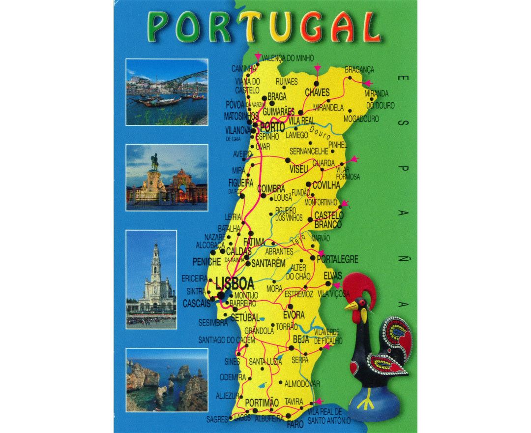 Portugal mapa turístico - mapa Turístico de Portugal (Europa do