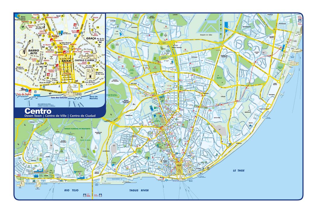 Grande detallado mapa de la ciudad de Lisboa