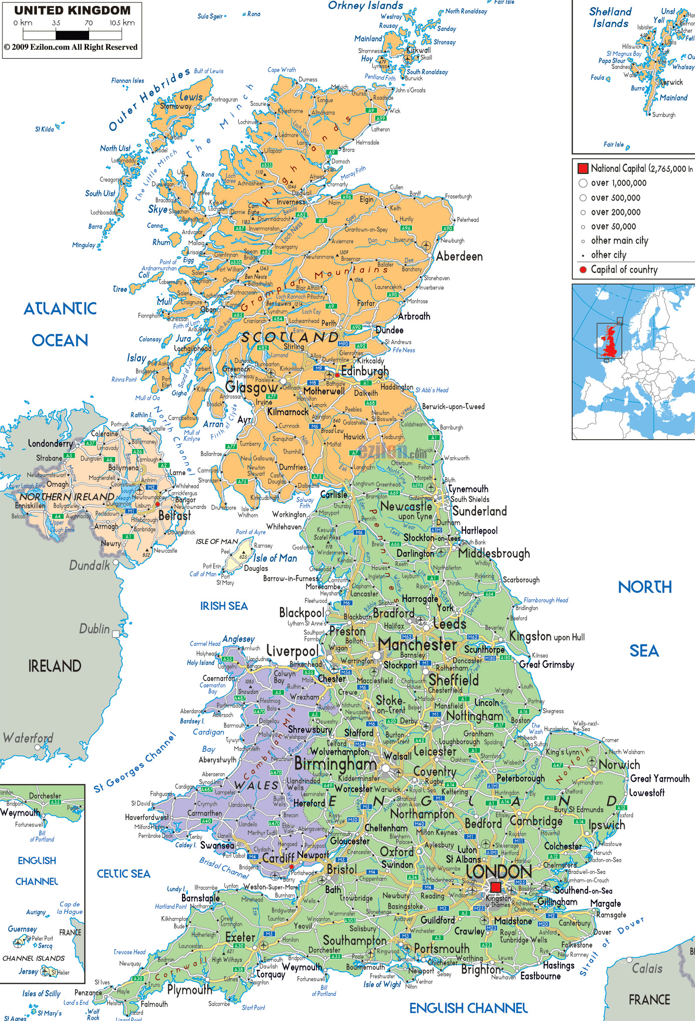 Grande Mapa Pol tico Y Administrativo Del Reino Unido Con Carreteras 
