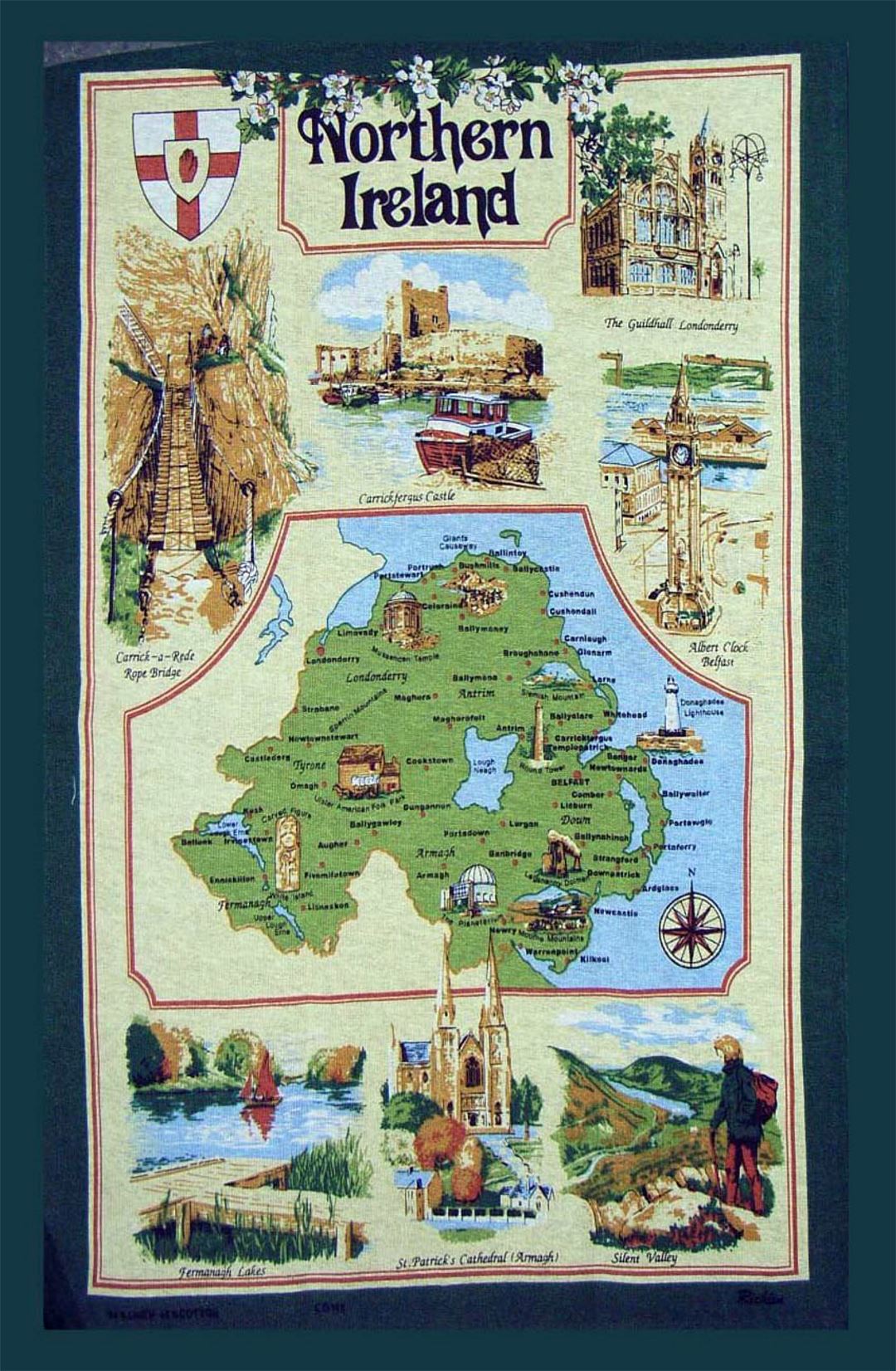 Detallado mapa turístico de Irlanda del Norte