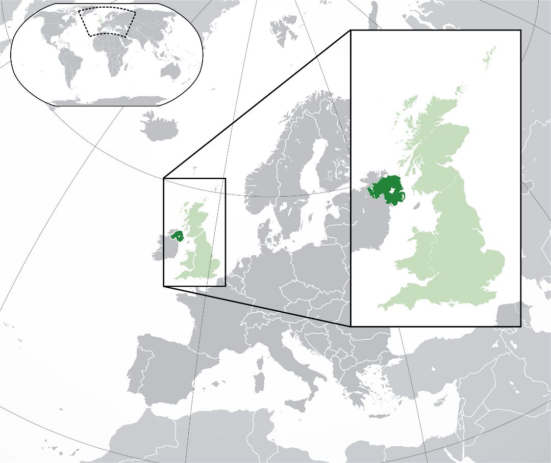 Grande mapa de localización de Irlanda del Norte