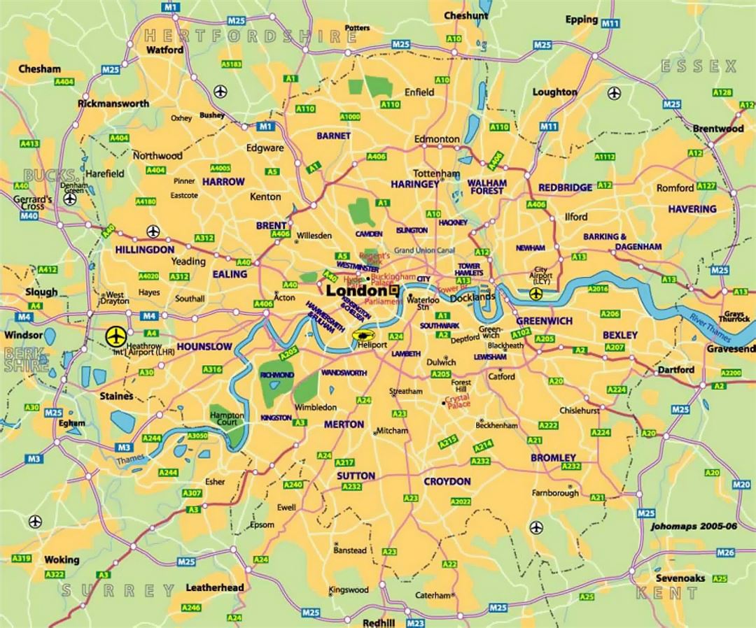 Mapa de tránsito de ciudad de Londres