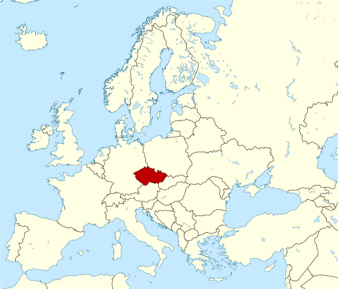 Mapa grande localización de República Checa