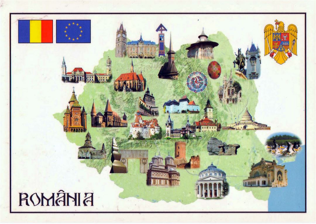 Grande mapa de viaje de Rumania