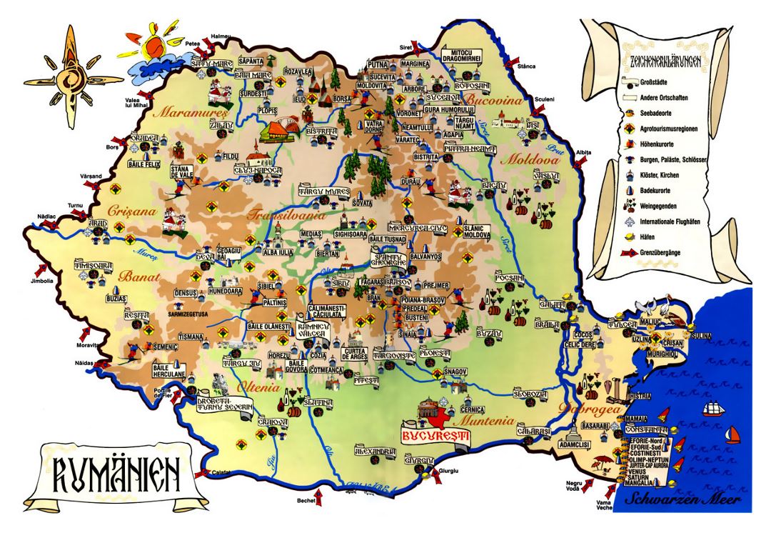 Mapa turístico de Rumania