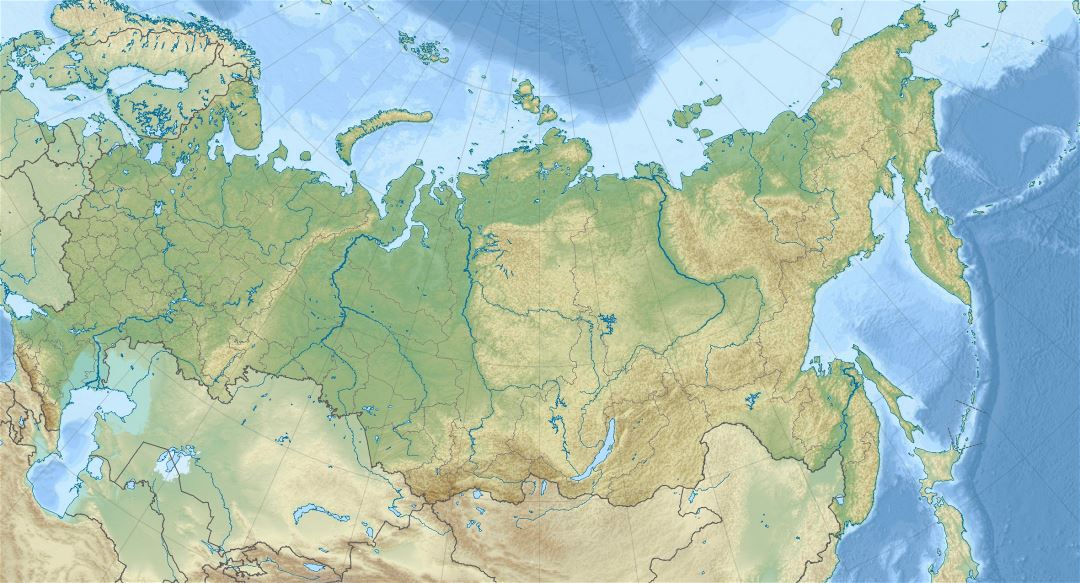 Grande relieve mapa de Rusia