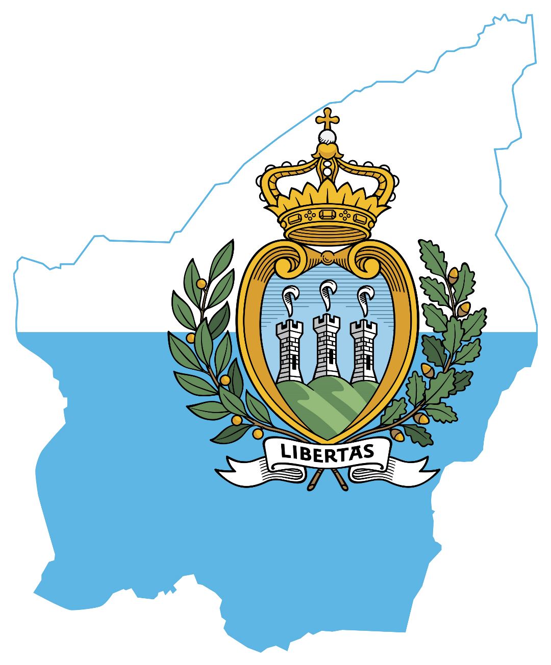Grande bandera mapa de San Marino