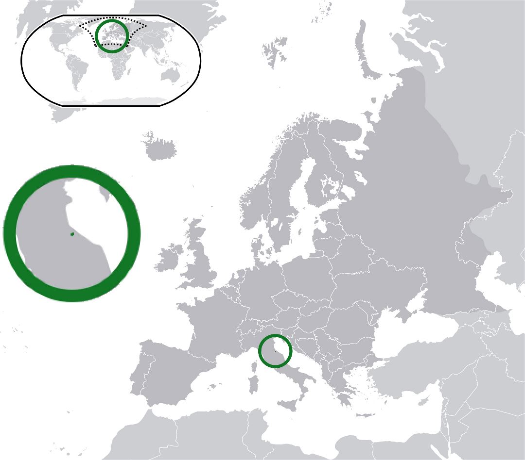 Grande mapa de ubicación de San Marino