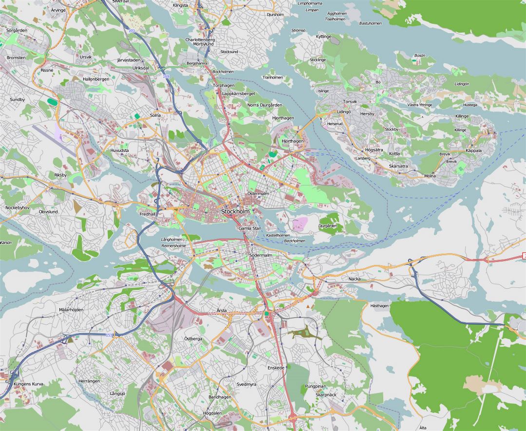 Grande mapa de tránsito de ciudad de Estocolmo