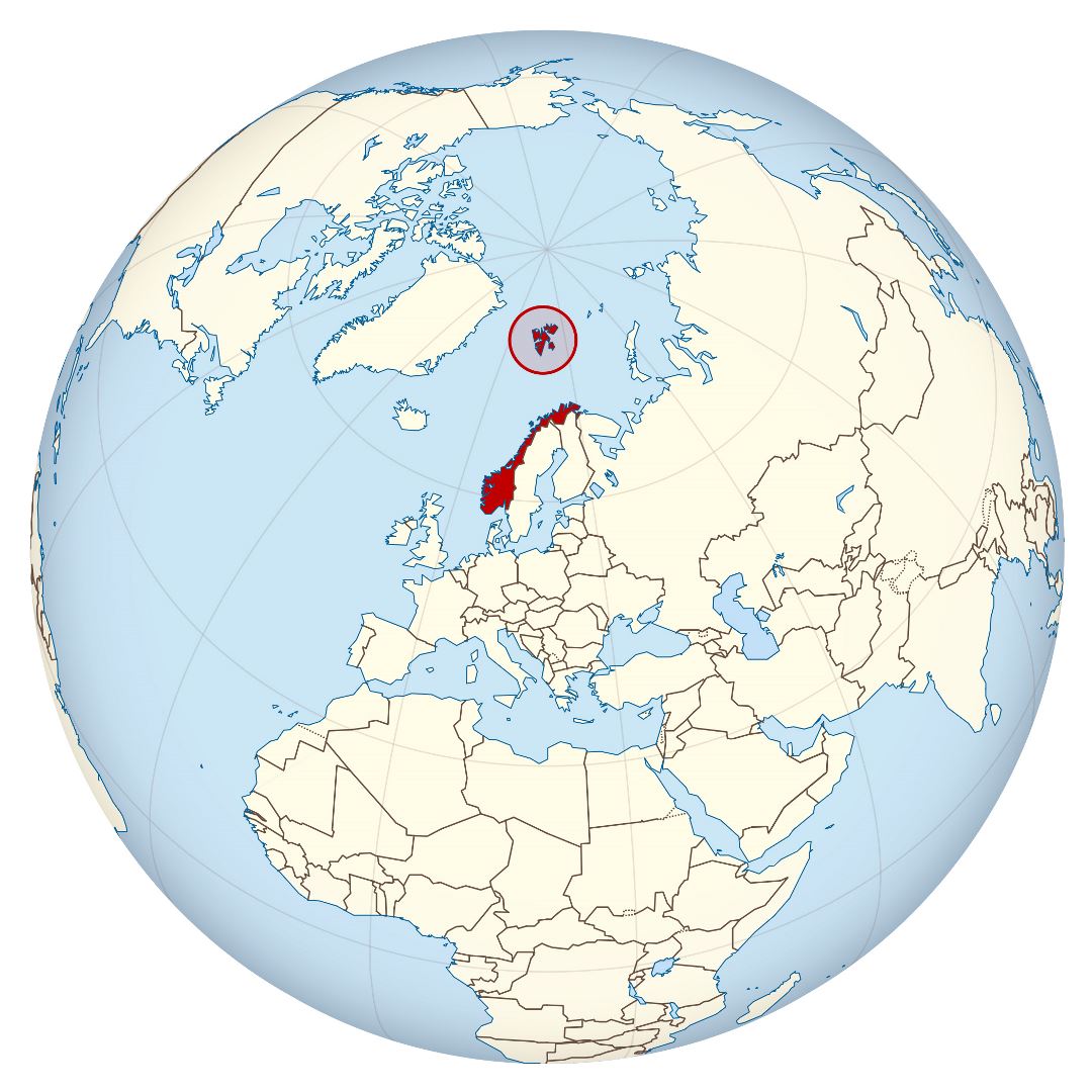 Grande mapa de localización de Svalbard