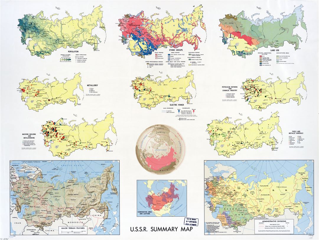 A gran escala mapa resumen de la URSS - 1968
