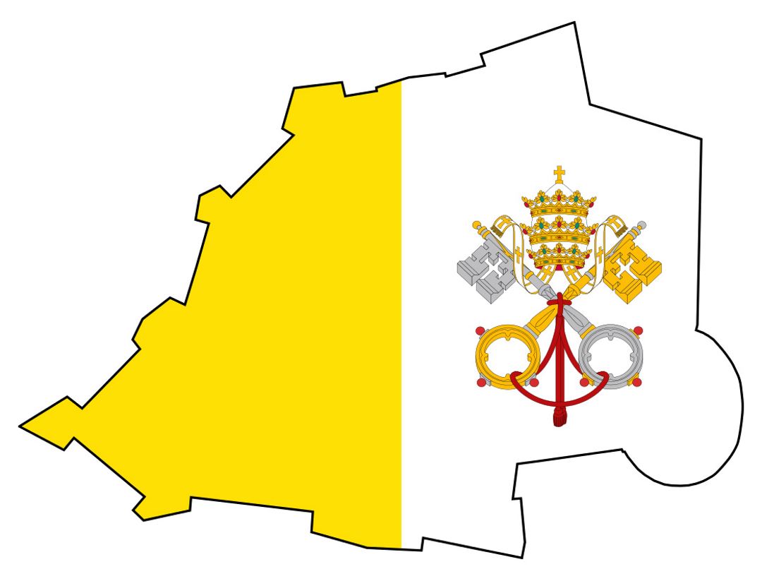 Detallado bandera mapa de ciudad del Vaticano