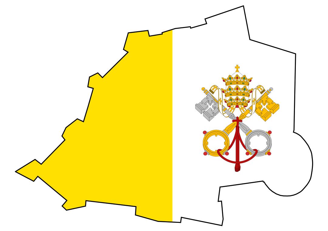 Grande bandera mapa de ciudad del Vaticano