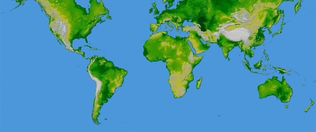 Gran mapa topográfico de la Mundial