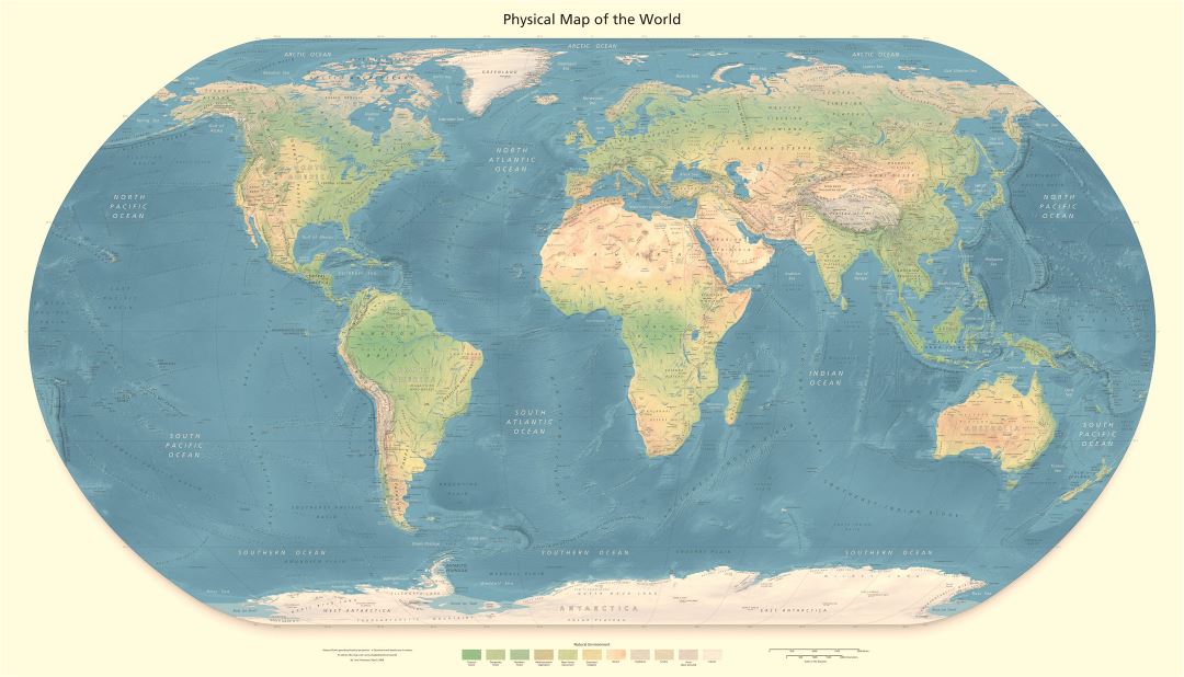 Mapa físico grande del mundo
